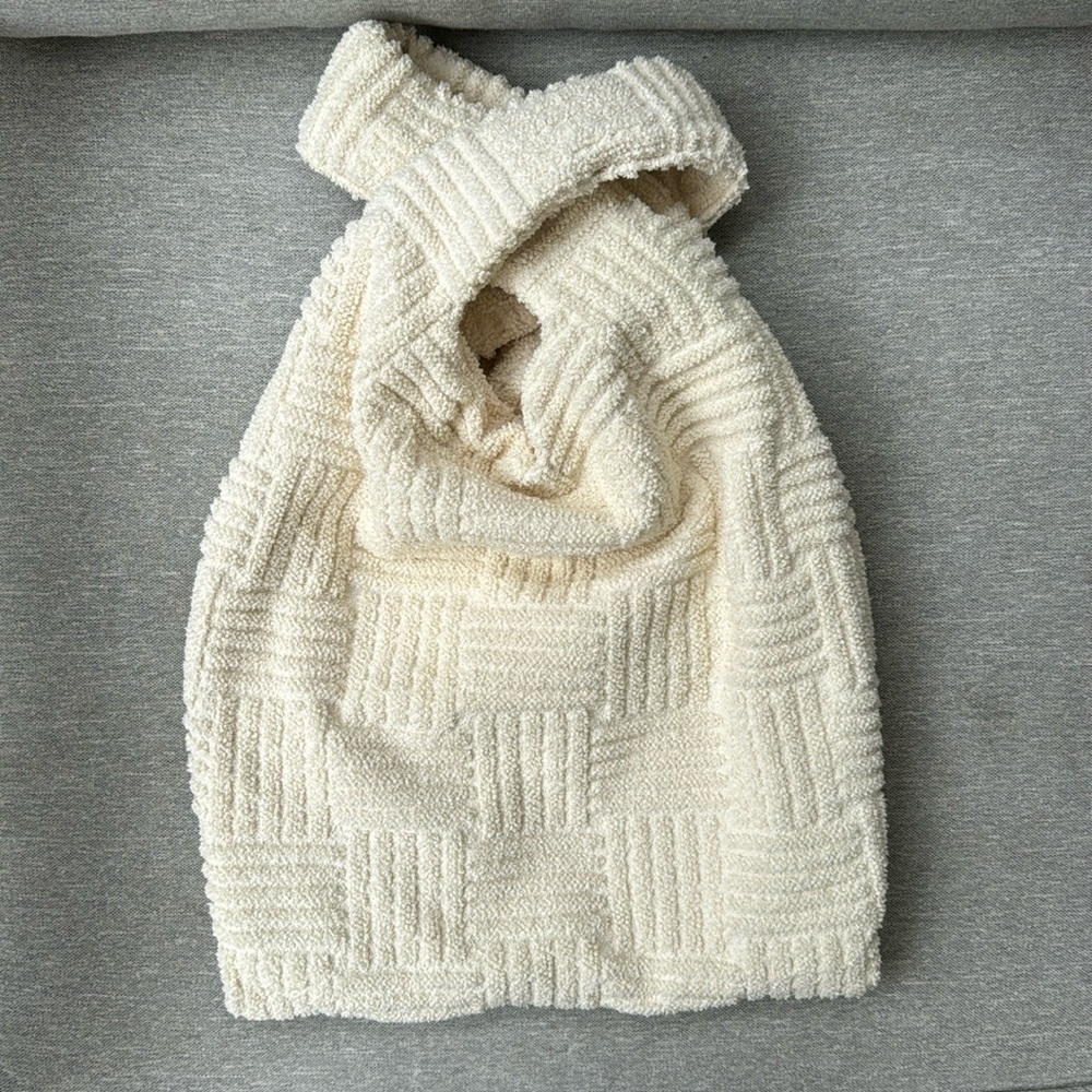 Bottega Veneta Cream Towel-Knit Shopping Bag - Picture 1 of 4